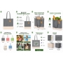 Bolsa Tote de algodón reciclado bicolor con fuelle personalizada para empresas