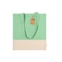 Bolsa Tote de algodón reciclado bicolor con asas largas personalizada para empresas
