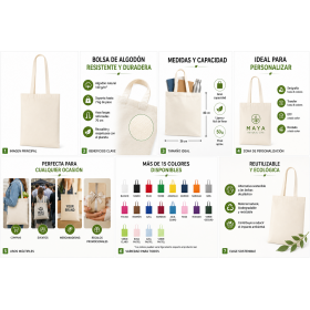 Bolsa de algodón con asas largas personalizada con logotipo para empresas