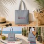 Bolsa de algodón con asas largas personalizada con logotipo para empresas
