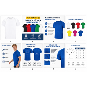 Camiseta técnica transpirable personalizada con logotipo para empresas y eventos deportivos