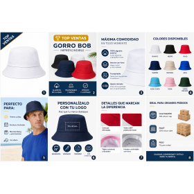 Gorro Bucket de algodón personalizado con logotipo para empresas