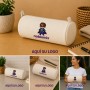 Estuche cilíndrico de algodón personalizado con logotipo para empresas