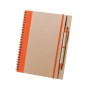 Libreta A5 de cartón reciclado con bolígrafo personalizada con logotipo para empresas