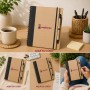 Libreta A5 de cartón reciclado con bolígrafo personalizada con logotipo para empresas