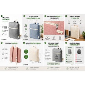 Mochila de algodón reciclado personalizada con logotipo para empresas