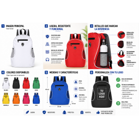 Mochila de poliéster personalizada con logotipo para empresas