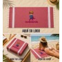 Pareo toalla de algodón con flecos personalizado con logotipo para empresas