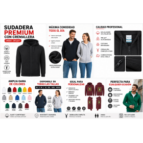 Sudadera con capucha y cremallera personalizada con logotipo para empresas