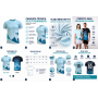 Camiseta técnica running personalizada con diseño geométrico para empresas