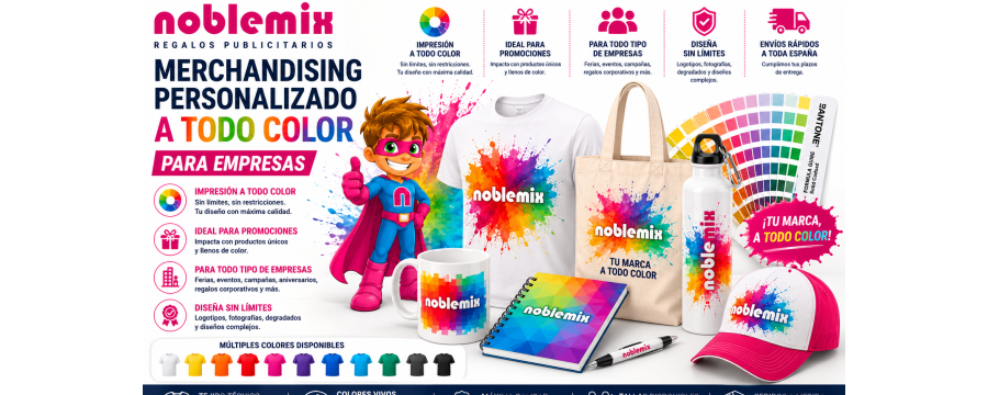 Merchandising Personalizado a Todo Color | Regalos Publicitarios | Noblemix