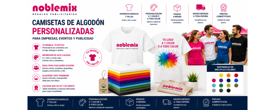 Camisetas de Algodón Personalizadas | Empresas, Eventos y Publicidad | Noblemix