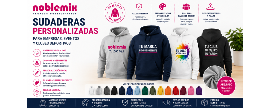 Sudaderas Personalizadas | Empresas, Eventos y Clubes Deportivos | Noblemix