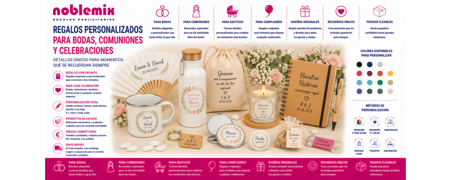 Regalos Personalizados para Bodas, Comuniones y Celebraciones | Noblemix